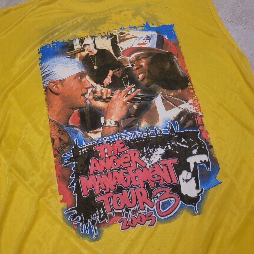 VTG 2005 Eminem 50 Cent The Anger Management Tour 3 PG-88 Jersey Rap T Shirt